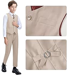 Boy Suits Slim Fit Champagne Suit for Boys Vest