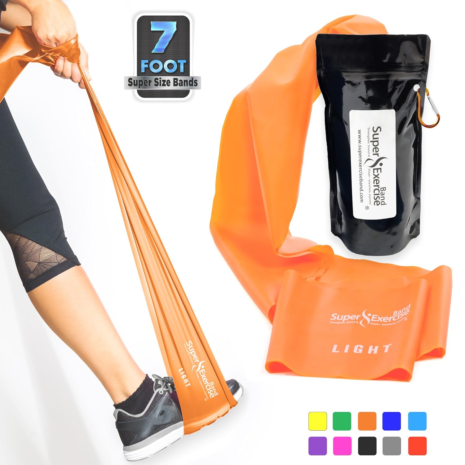 Super Exercise Band Light ORANGE Resistance Band. Your Home Gym Fitness