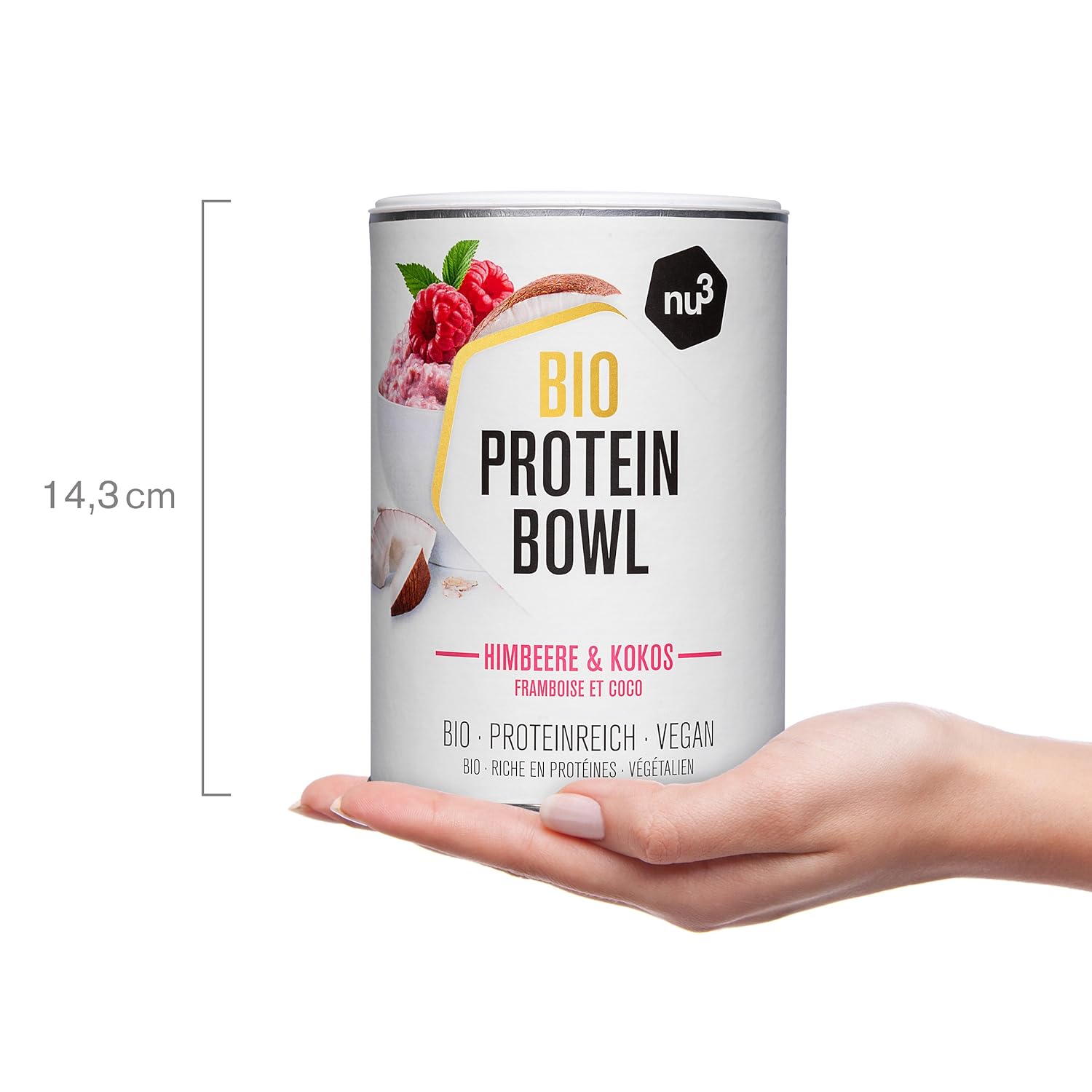 nu3 Protein Bowl orgánico sabor frambuesas & coco | 300g de ...