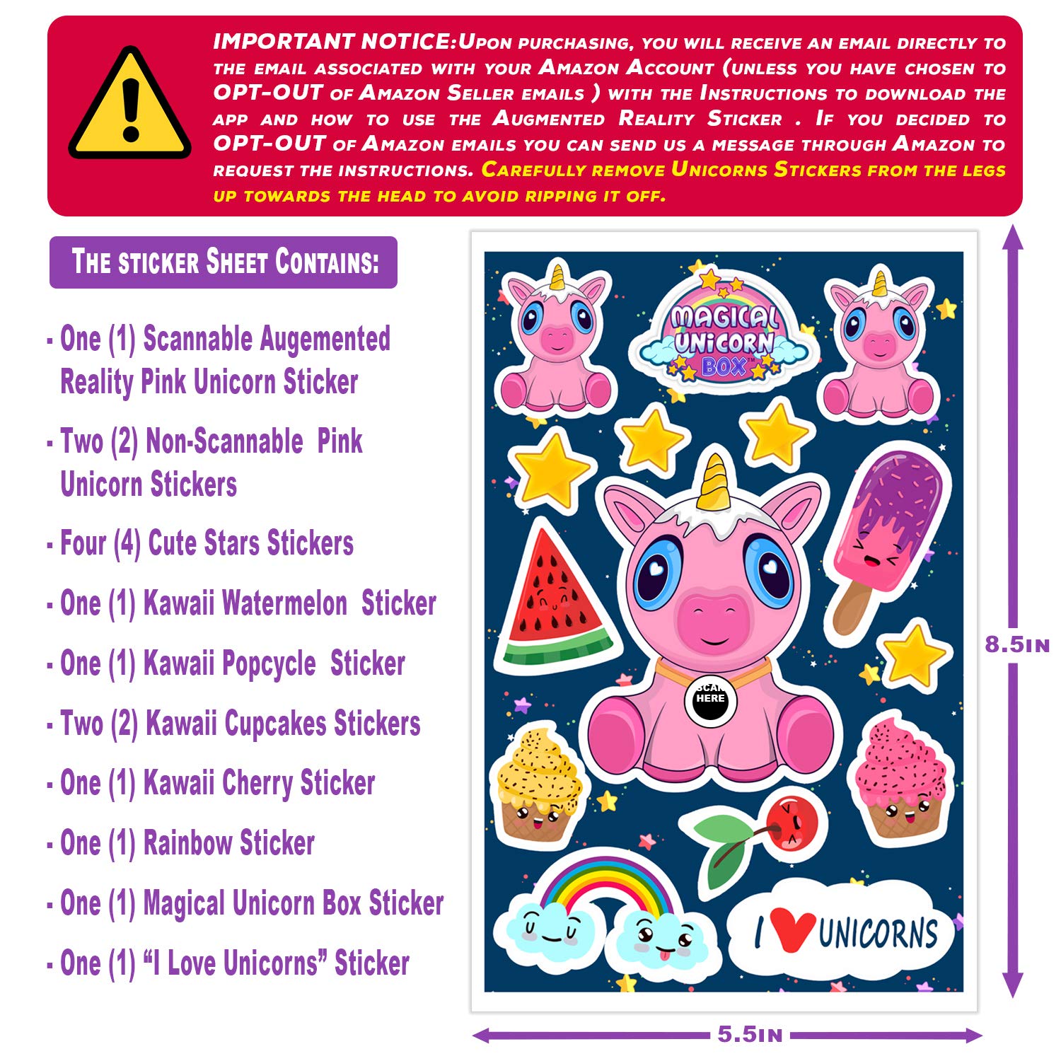 Cute Jumbo Pink Unicorn Squishy Slow Rising with Birth Certificate| Pooping Unicorn | Exclusive AR Unicorn Stickers and More Unicorn Stuff | Stress Reliever Toy and Gift