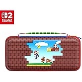 Turtle Beach PlayTrek Travel Case Officially Licensed for Nintendo Switch 2, Nintendo Switch/OLED, Hard Shell Carrying Case, Game Card Case, Storage, Protection - Mario Bricks Red/Blue