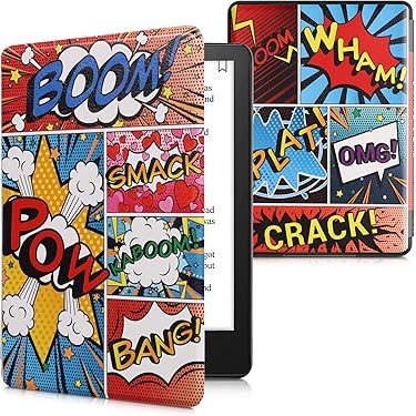 Kwmobile Case Compatible With Kindle Paperwhite 11. Generation 2021 - Book Style Felt Fabric Protective E-Reader Cover - Dark Grey - View #2