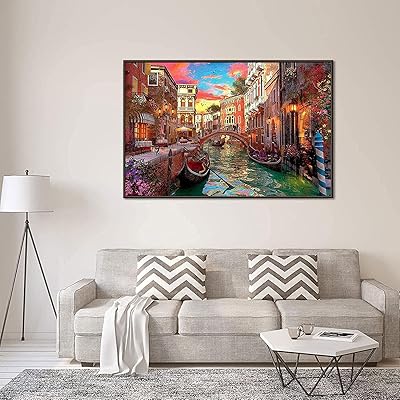 Buy Magicbob Puzzle 1000 Piece Large Jigsaw Puzzles For Adults 1 Piece Puzzle Mat Included Sunset In Venice Brain Development Stress Relief Jigsaw Puzzle Game Toys Gift Online In Turkey B08xppm4jr