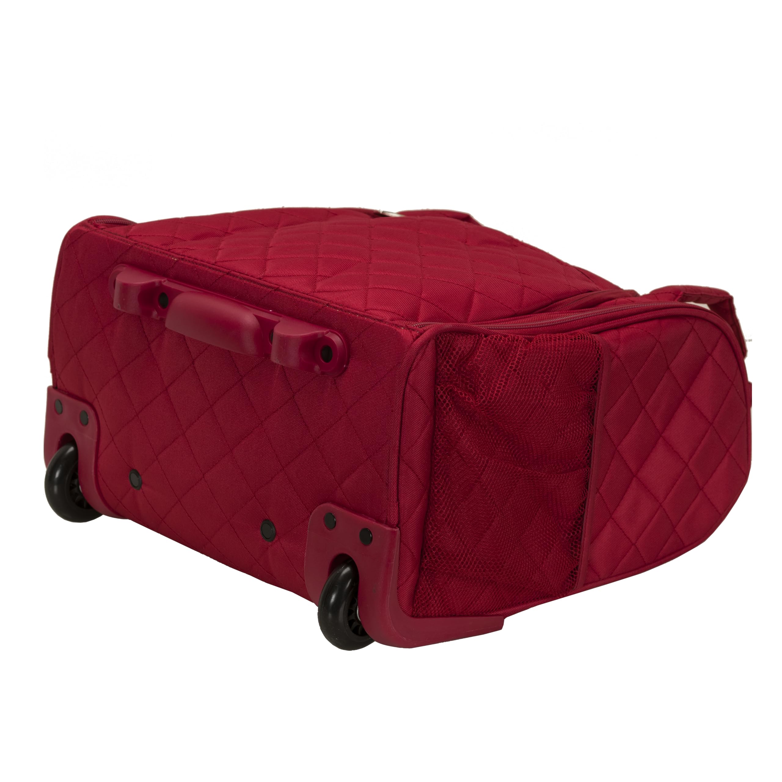 Rockland Melrose Upright Wheeled Underseater Luggage, Red, Carry-On 15-Inch