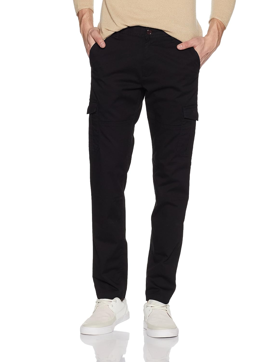 symbol amazon brand men's slim fit cotton casual trousers