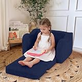 MeMoreCool Corduroy Kids Couch Sofa Folding Toddler Chair Bed Navy Blue view 4