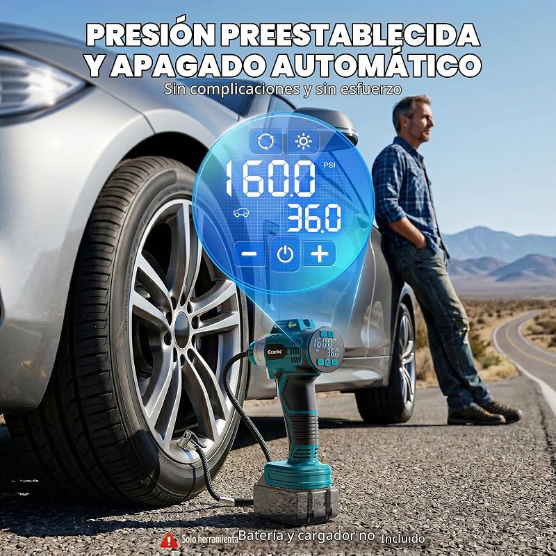 Compressor de ar portátil de 160 PSI compatível com Makita 20V (apenas produtos)
