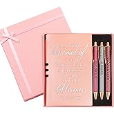 Resurhang 5 Pcs Employee Appreciation Gift Leather Journal Notebook 3 Ballpoint Pens with Box Graduation Thank You Gift for Nurse Coworker Teacher Social Worker Employee Volunteer(Rose Gold)