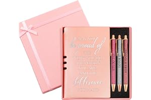 Resurhang 5 Pcs Employee Appreciation Gift Christmas Leather Journal Notebook 3 Ballpoint Pens with Box Thank You for Women Nurse Medical Assistant Coworker Teacher Social Worker Volunteer(Rose Gold)