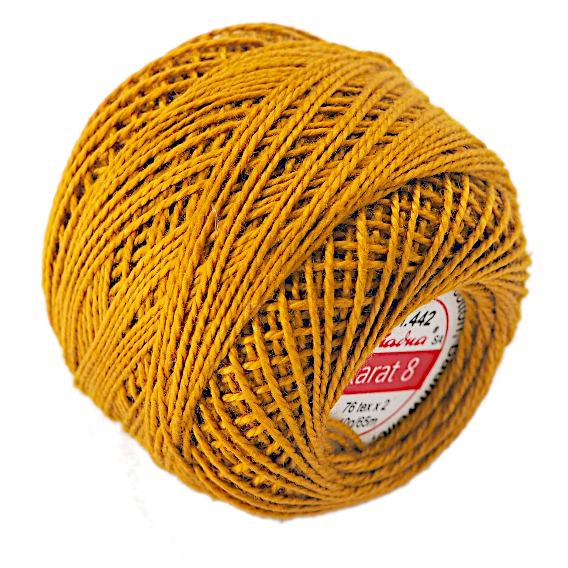 Cotton Crochet Embroidery Yarn 71yd/65m Quality Ball 0.35oz/10g Thread Floss Size 8 (Toffee 442) — image 1