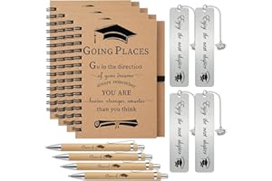 4 Sets Graduation Gifts Bulk for Class of 2026 Him Her - Inspirational Graduate Gift Box with Notebook, Pen, Bookmark (4 of E