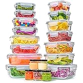 40pc Set Glass Food Storage Containers & Bowls with Airtight Lids - Leakproof BPA-Free Meal Prep Airtight Stackable Lunch Boxes, Kitchen Pantry & Storage Organizers - Microwave Freezer Dishwasher Safe