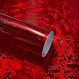 Lypumso Eletroplated Forged Carbon Fiber Vinyl Wrap, Gloss RedPlating Chrome Mirror Car Wrap Vinyl DIY Auto Sticker Decal Film Sheet with Bubble Free Air Release 1ft x 10ft