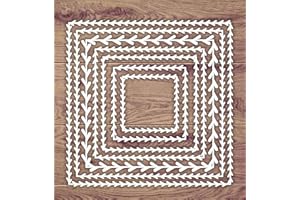 CrafTreat Laser Cut Chipboard Embellishments for Crafts - Nested Square Wreath - Size: 5.5X6 Inches - Square Embellishments f
