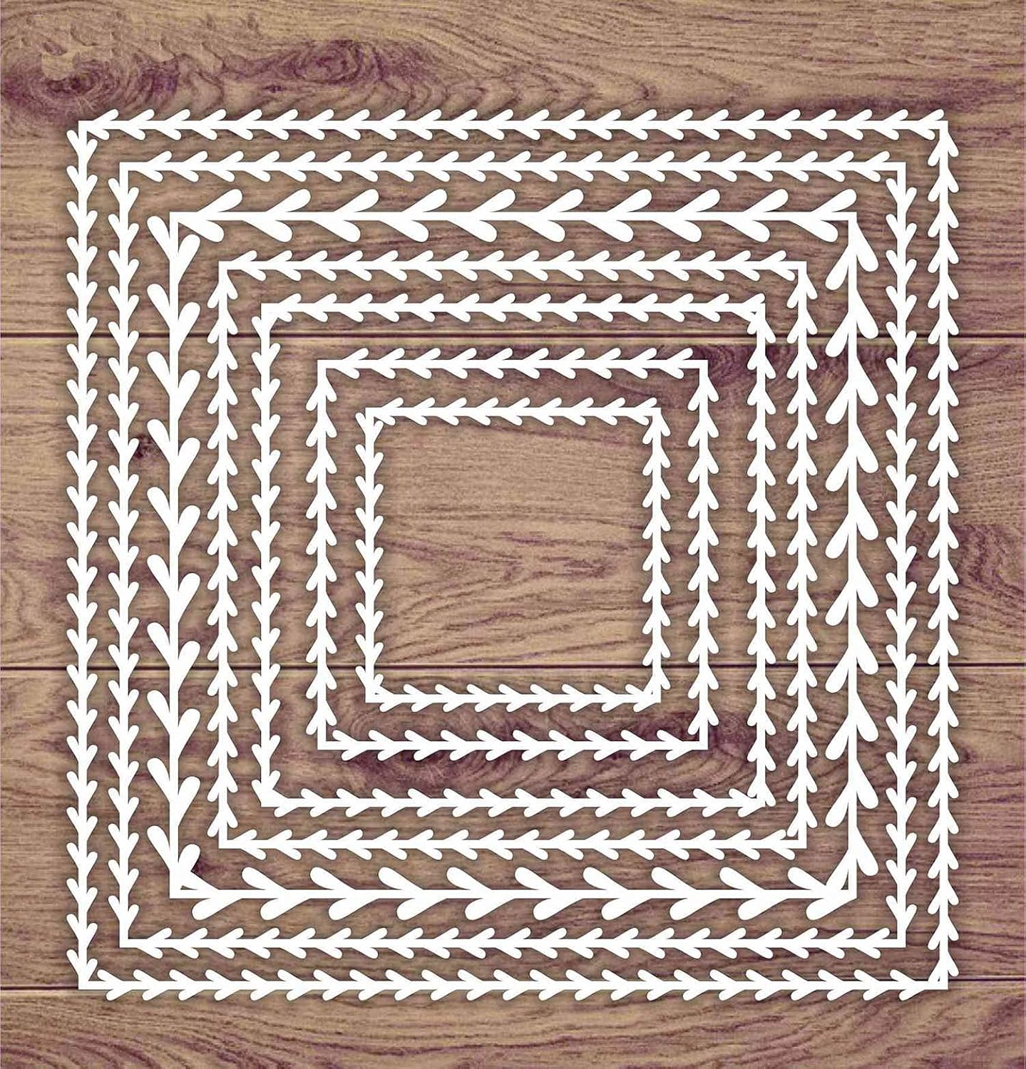 CrafTreat Laser Cut Chipboard Embellishments for Crafts Nested Square