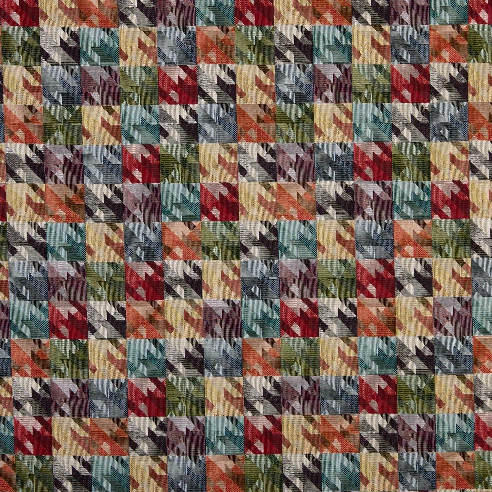 Kt KILOtela - Upholstery Fabric, Jacquard Gobelin, Upholstery, Drapery, Cushions, Curtains, Headboards, Handbags, Tote Bags, 100 cm Length x 280 cm Width, Houndstooth, Multicolor ─ 1 metre — image 1