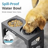 Petace Elevated Dog Bowls for Large Dogs - 5 Heights, 2 Slow Feeder + Stainless view 2