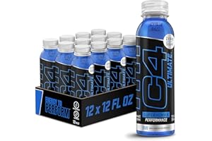 CELLUCOR C4 Ultimate Non-Carbonated Zero Sugar Energy Drink, Pre Workout Drink + Beta Alanine, 12 Fl Oz (Pack of 12)