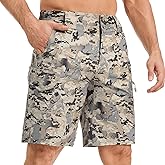 VisionTac Men's Tactical Shorts 10.5" Ripstop Water Resistant Outdoor Cargo Shorts for Hiking Camping with 6 Pockets