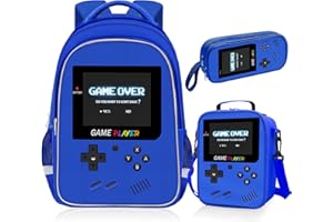 TILYTADLY School Backpack For Boys - Gamer Boys Backpack For Kids Children Teens Elementary Middle School - Ages 6-18，17″