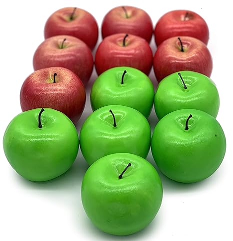 Dasksha Realistic Fake Apples 13 Pcs 7 Red Apples And 6 Green