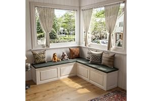 TAMUNE L Shape Storage Bench, Kitchen Breakfast Nook Bench, Backless Corner Bench Nook with Storage, Shoe Benches with Cushion for Entryway Cloakroom, White and Grey, 63”D x 63”W x 18.3”H
