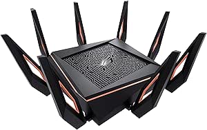 ASUS ROG Rapture WiFi 6 Gaming Router (GT-AX11000) - Tri-Band 10 Gigabit Wireless Router, 1.8GHz Quad-Core CPU, WTFast, 2.5G Port, AiMesh Compatible, Included Lifetime Internet Security, AURA RGB