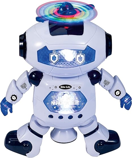 blue and white robot toy