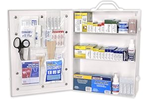 Rapid Care First Aid 80094 3 Shelf ANSI/OSHA Compliant All Purpose First Aid Cabinet, Wall Mountable
