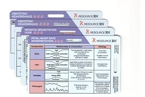 RESOURCE RN Labor and Delivery Nurse Badge Buddy Reference Card Set – Labor and Delivery, Postpartum, Newborn Reference – Fetal Monitoring, APGAR, NRP, Hemorrhage, and Newborn Assessment