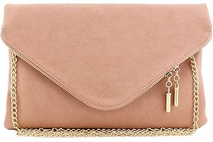 FashionPuzzle Oversized Envelope Clutch Evening Bag with Chain Strap