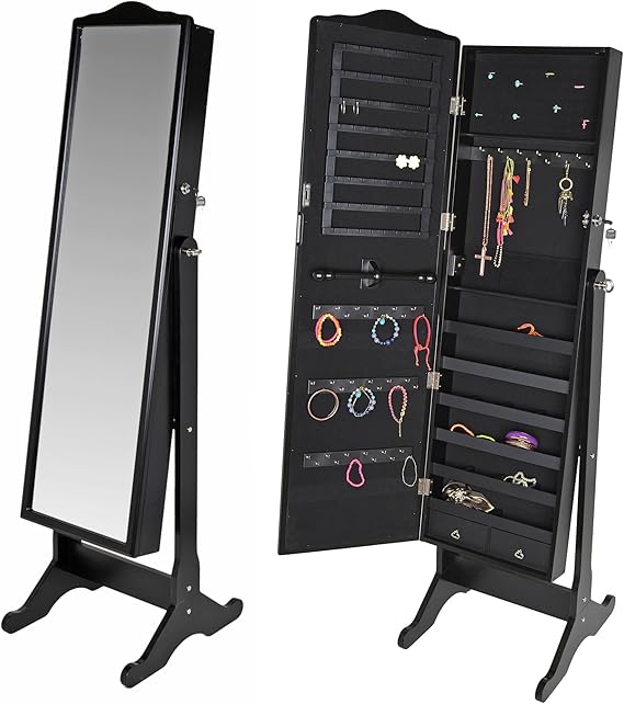 Espejo joyero grande XXL con cajoneras de 154 cm de altura en cheval