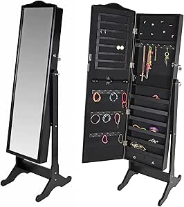 Espejo joyero grande XXL con cajoneras de 154 cm de altura en cheval