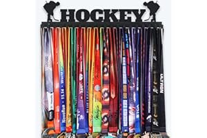 Goutoports Hockey Medal Hanger Display Holder Rack Frame for Sport Race - Sturdy Black Steel Metal Over 60 Medals Easy to Install