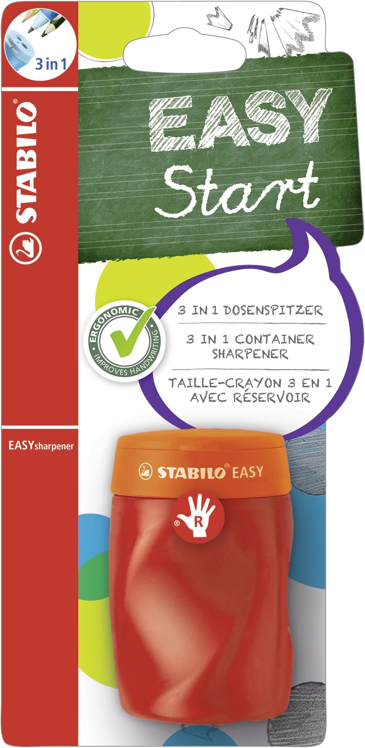 Sharpener - STABILO EASYsharpener - Right Handed - Orange