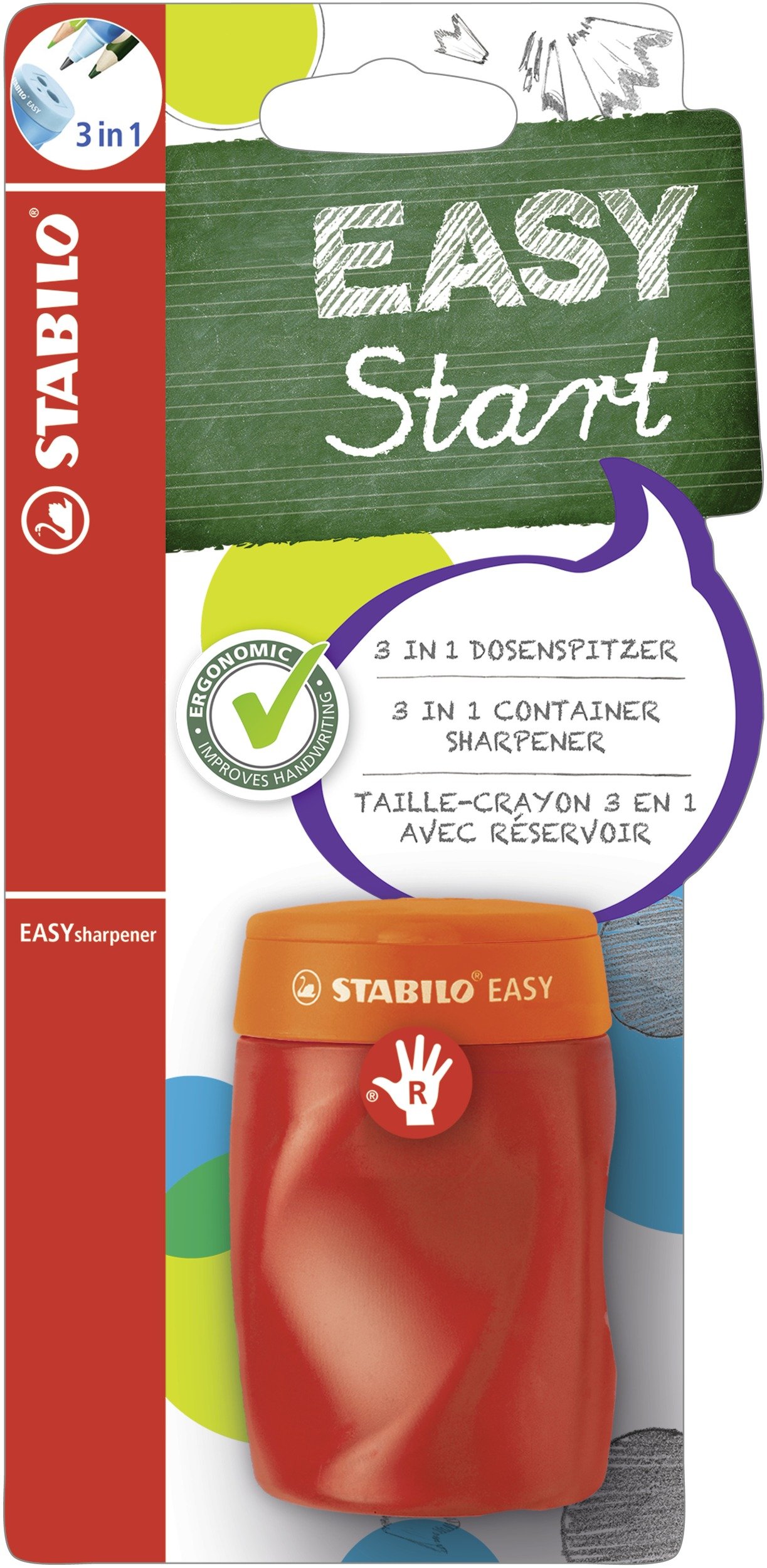 Sharpener - STABILO EASYsharpener - Right Handed - Orange