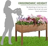 Yaheetech Raised Garden Bed 120.5x59x76 cm Dark Brown Wood Planter Box view 5