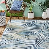 Tommy Bahama Malibu Palm Springs Coastal Indoor/Outdoor Area Rug, Ivory/Aqua Blue, 7'10"x10'2"