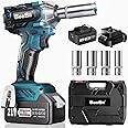Seesii 3/8" Cordless Impact Wrench, Power Impact Gun w/Max Torque 330Ft-lbs(450N.m), 4.0Ah Rechargable Battery & 4 Sockets, Compact Power Impact Wrench for Lightduty Work Car Home,WH450