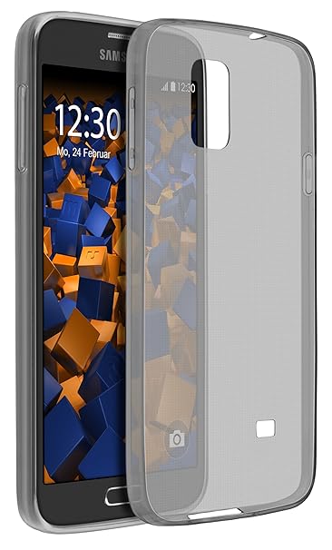 mumbi UltraSlim Hülle für Samsung Galaxy S5 / S5 Neo Schutzhülle transparent schwarz (Ultra Slim - 0.55 mm)
