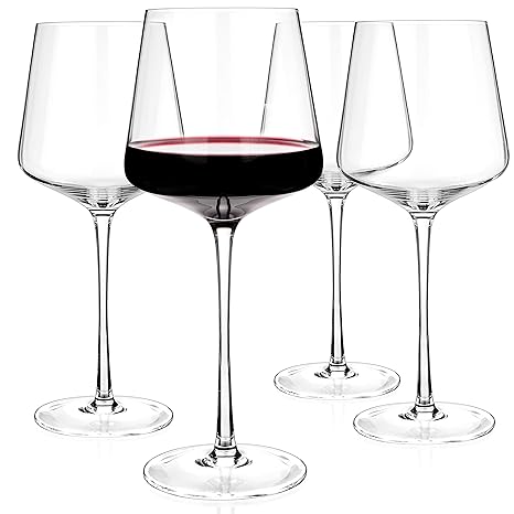 Luxbe Crystal Wine Glasses Set Of 4 600ml Tall Handcrafted