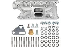 Htostar Racing Intake Manifold Dual Plane Carbureted Cast Aluminum Compatible with Ford Small Block Windsor 260 289 302 SBF with Square Bore Carbs