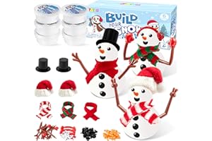 JOYIN Christmas Build Your Snowman Craft Kit, 6 Pack DIY Snowman Christmas Craft Kit for Christmas Party Favor, School Arts a