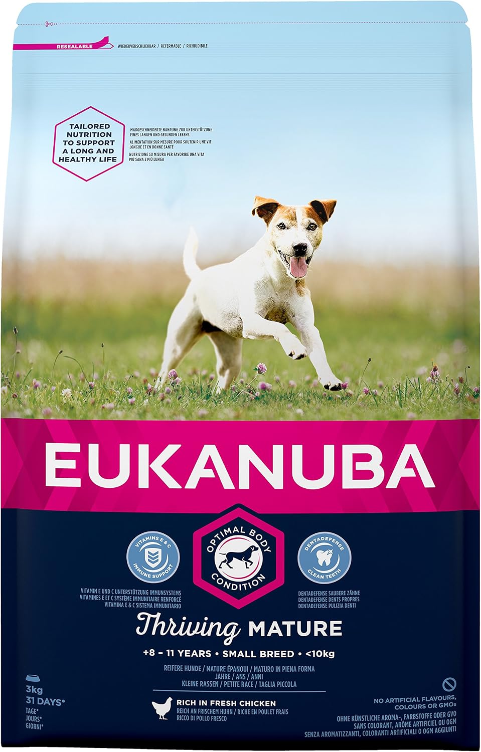 Eukanuba Complete Dry Dog Food for Mature Senior Small Breeds with Fresh Chicken 3 kg, 3 kg (Pack of 1)