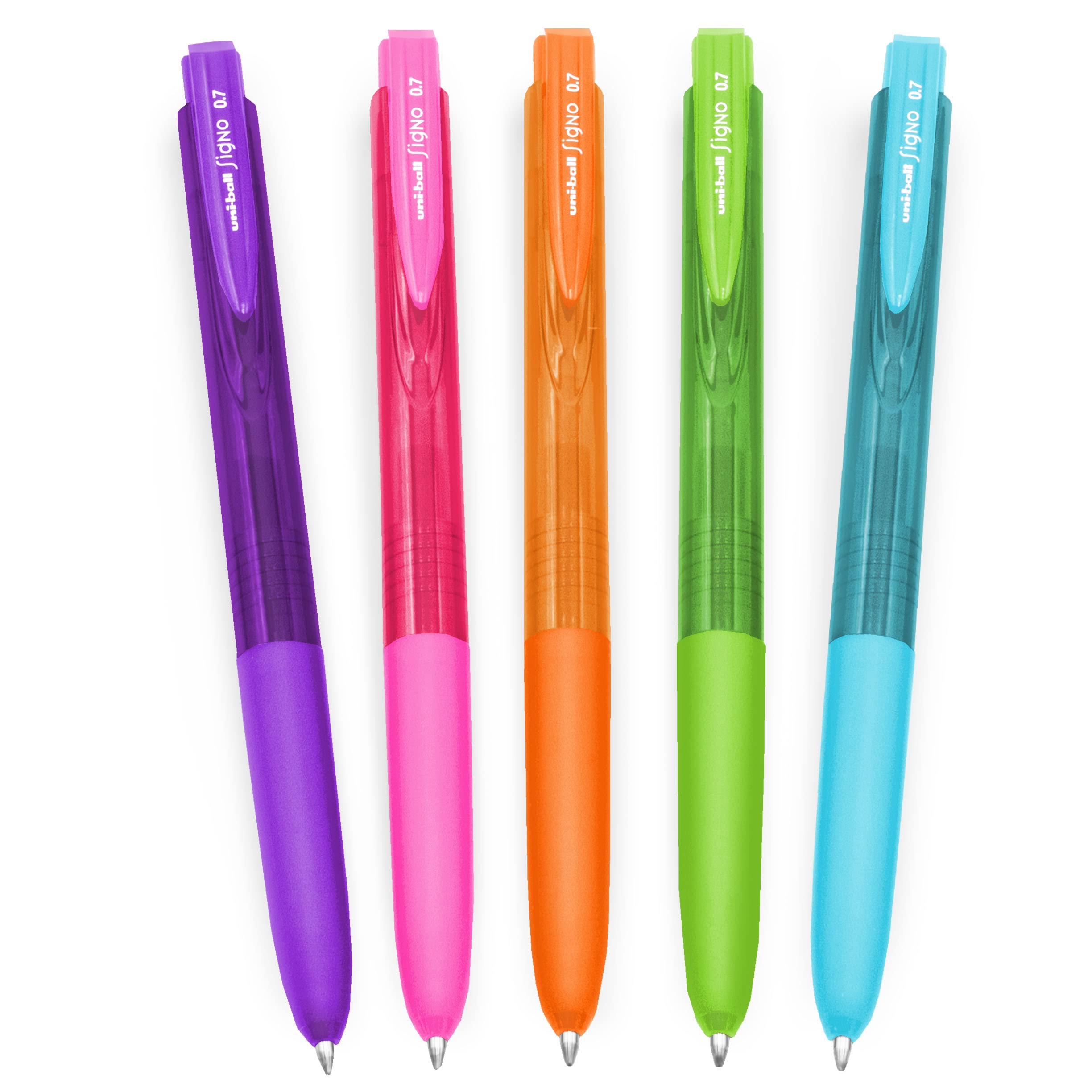 uni-ball Signo UMN-155-07 Gel Ink Retractable Rollerball Pen - 0.7mm Fine - Tropical - Pack of 5