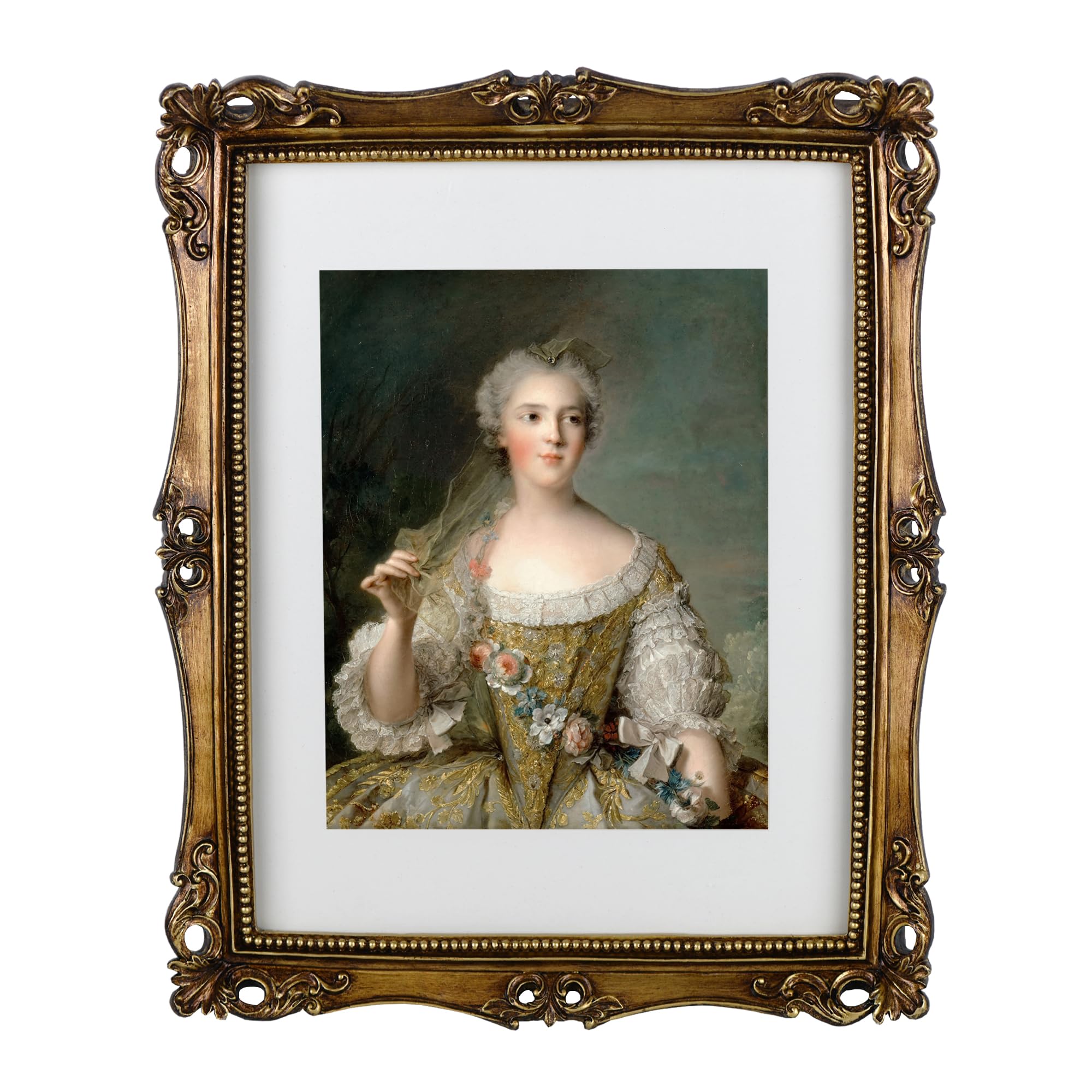 Funerom 11x14 inch/28x35.6 cm Vintage Picture Frames with Glass Front, Ornate Frame, Antique Photo Frames for Tabletop or Wall Hanging Vintage Gold