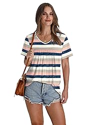 WEESO Womens Summer Tops 2025 Pleated Plus Size