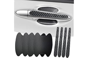 Neynavy 8 PCS Car Door Handle Scratch Protectors, Universal Carbon Fiber Paint Guard, Side Sticker, Prevent Paint Chipping (Black)