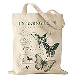 Miss Adola Aesthetic Canvas Tote Bag with Pattern