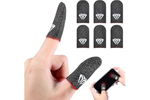 Qianyu 6 Packs Mobile Gaming Finger Sleeve Silver Fiber Anti Sweat Thumb Sleeve Thin Breathable Smooth Game Controller Finger Cover Phone Touchscreen Finger Protectors Accessories for Gamer